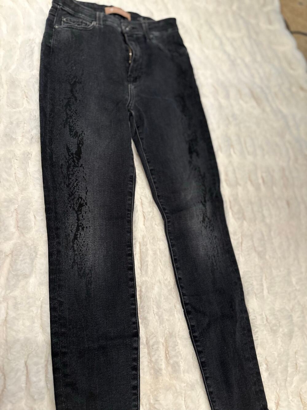 7 For All Mankind Luxe Vintage Aubrey Skinny Jeans Women's Size 25 Black Faded